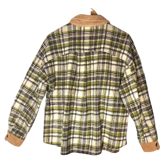 Easel Plaid Corduroy Jacket Sz M Shacket Barn Style Casual Gorpcore Boho Outdoor - Picture 5 of 8